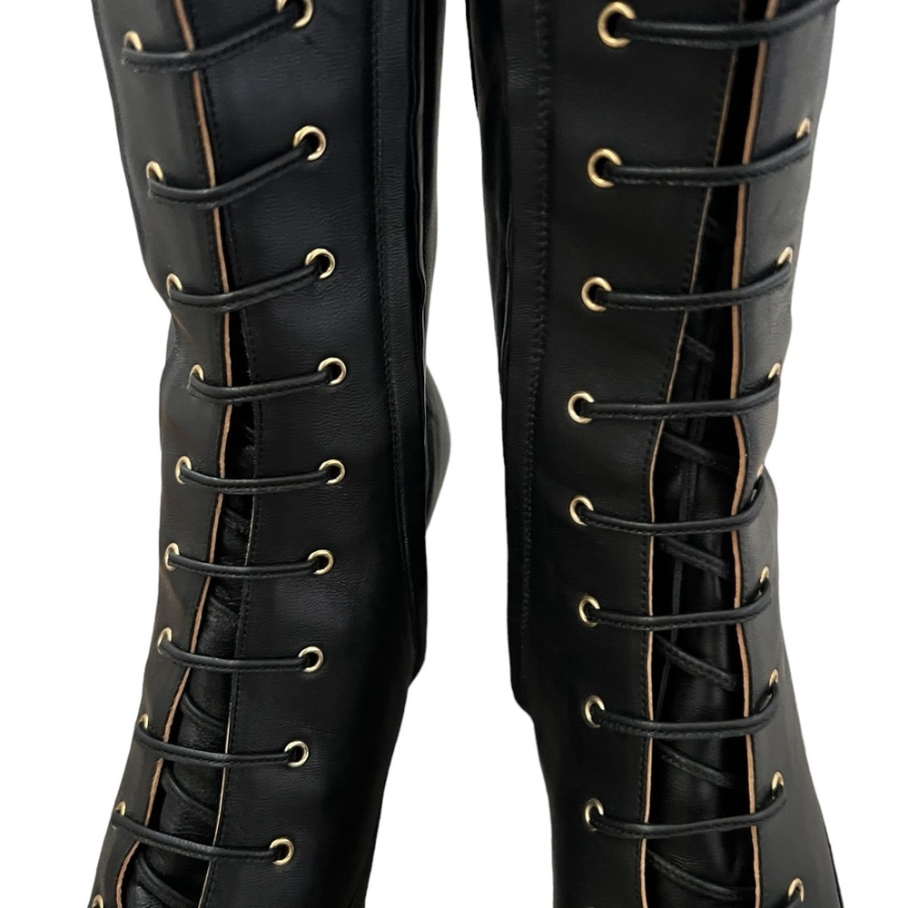 MANU ATELIER Xx Duck 80mm Leather Knee-high Boots In Black Sz 41/11 - Picture 11 of 14
